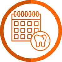 dental schema linje orange cirkel ikon vektor