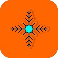 Schneeflocke gefüllt Orange Hintergrund Symbol vektor