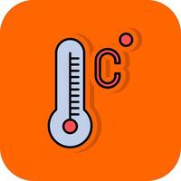 celsius fylld orange bakgrund ikon vektor
