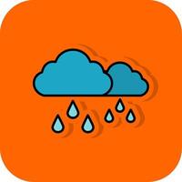 regnerisch gefüllt Orange Hintergrund Symbol vektor