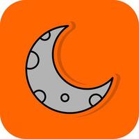 halv måne fylld orange bakgrund ikon vektor