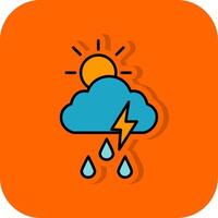 Sturm gefüllt Orange Hintergrund Symbol vektor