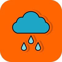 regnerisch gefüllt Orange Hintergrund Symbol vektor