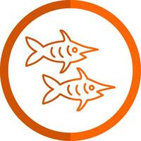 Schwertfisch Linie Orange Kreis Symbol vektor