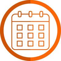 Kalender Linie Orange Kreis Symbol vektor