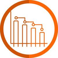 Bar Graph Linie Orange Kreis Symbol vektor