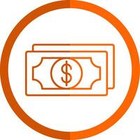 Geld Linie Orange Kreis Symbol vektor