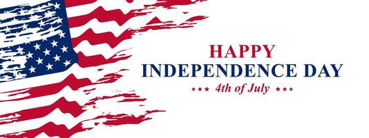 glücklich Unabhängigkeit Tag USA. 4 .. von Juli. Banner, Gruß Karte, Einladung, Poster, Flyer mit Text. vektor
