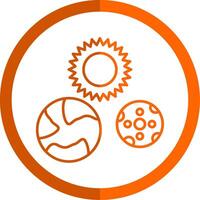 Solar- System Linie Orange Kreis Symbol vektor