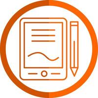 Zeichnung Tablette Linie Orange Kreis Symbol vektor