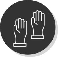 Handschuhe Linie grau Kreis Symbol vektor