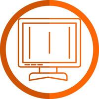 Monitor Linie Orange Kreis Symbol vektor