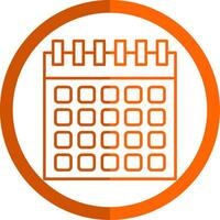 Kalender Linie Orange Kreis Symbol vektor