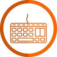 Tastatur Linie Orange Kreis Symbol vektor