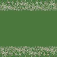 grön julbakgrund med snöflingor och med plats för text vektor
