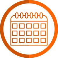 Kalender Linie Orange Kreis Symbol vektor