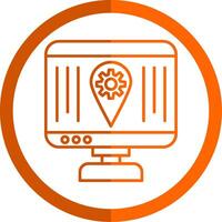 Lokalisierung Linie Orange Kreis Symbol vektor