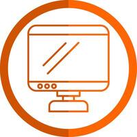 Monitor Linie Orange Kreis Symbol vektor