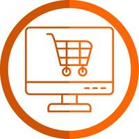 E-Commerce Linie Orange Kreis Symbol vektor