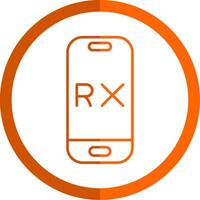 rx Linie Orange Kreis Symbol vektor