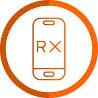 rx linje orange cirkel ikon vektor