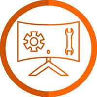 technisch Unterstützung Linie Orange Kreis Symbol vektor