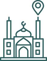 Moschee Ort Linie Gradient runden Ecke Symbol vektor
