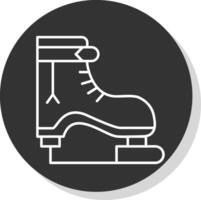 Eis Schlittschuh Linie grau Kreis Symbol vektor