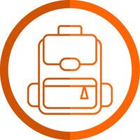 Rucksack Linie Orange Kreis Symbol vektor