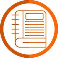 anteckningsbok linje orange cirkel ikon vektor
