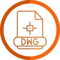 dwg linje orange cirkel ikon vektor