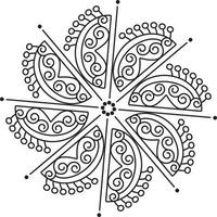 indische traditionelle und kulturelle Rangoli-, Alpona-, Kolam- oder Paisley-Vektorgrafiken. bengalische Kunst Indien. für Textildruck, Logo, Tapete vektor