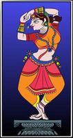 Lord's Gopika, Sevika oder Dienerinnen haben indische Volkskunst im Kalamkari-Stil gezeichnet. für Textildruck, Logo, Tapete vektor