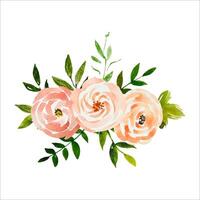 Aquarell Blume Strauß erröten Rose Sommer- Anordnung vektor
