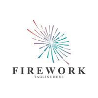 einfach Feuerwerk Logo, Neu Jahr vektor Design