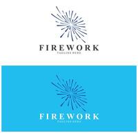 einfach Feuerwerk Logo, Neu Jahr vektor Design