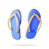 3d Strand Flip Flops isoliert auf Weiß. machen Sommer- Sandale Schuhe. Flip Flops Symbol. Konzept von Sommer- Ferien oder Urlaub, Zeit zu Reise. Strand Entspannung. realistisch Illustration vektor