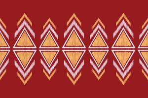 traditionell ethnisch Ikat Motiv Stoff Muster geometrisch Stil.afrikanisch Ikat Stickerei ethnisch orientalisch Muster rot Hintergrund Hintergrund. abstrakt, Illustration, Textur, Rahmen, Dekoration. vektor