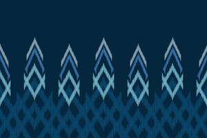 traditionell ethnisch Ikat Motiv Stoff Muster geometrisch Stil.afrikanisch Ikat Stickerei ethnisch orientalisch Muster Blau Hintergrund Hintergrund. abstrakt, Illustration, Textur, Rahmen, Dekoration. vektor