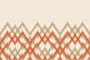 traditionell ethnisch Ikat Motiv Stoff Muster Hintergrund geometrisch .afrikanisch Ikat Stickerei ethnisch Muster braun Sahne Hintergrund Hintergrund. abstrakt, Illustration, Textur, Rahmen, Dekoration. vektor