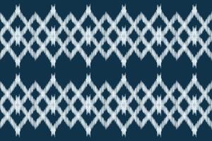 traditionell etnisk ikat motiv tyg mönster geometrisk stil.afrikansk ikat broderi etnisk orientalisk mönster blå bakgrund tapet. abstrakt,,illustration.texture,ram,dekoration. vektor