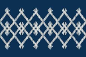 traditionell ethnisch Ikat Motiv Stoff Muster geometrisch Stil.afrikanisch Ikat Stickerei ethnisch orientalisch Muster Blau Hintergrund Hintergrund. abstrakt, Illustration, Textur, Rahmen, Dekoration. vektor