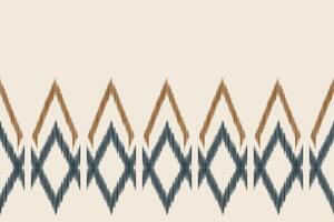 traditionell ethnisch Ikat Motiv Stoff Muster Hintergrund geometrisch .afrikanisch Ikat Stickerei ethnisch Muster braun Sahne Hintergrund Hintergrund. abstrakt, Illustration, Textur, Rahmen, Dekoration. vektor