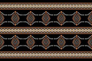 traditionell etnisk motiv ikat geometrisk tyg mönster korsa stitch.ikat broderi etnisk orientalisk pixel svart background.abstract,,illustration. textur, halsduk, dekoration, tapeter. vektor