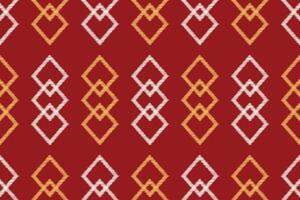 traditionell ethnisch Ikat Motiv Stoff Muster geometrisch Stil.afrikanisch Ikat Stickerei ethnisch orientalisch Muster rot Hintergrund Hintergrund. abstrakt, Illustration, Textur, Rahmen, Dekoration. vektor