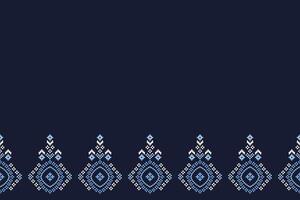traditionell etnisk motiv ikat geometrisk tyg mönster korsa stitch.ikat broderi etnisk orientalisk pixel Marin blå bakgrund. abstrakt,, illustration. textur, halsduk, dekoration, tapeter. vektor