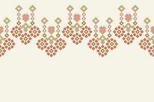 traditionell etnisk motiv ikat geometrisk tyg mönster korsa stitch.ikat broderi etnisk orientalisk pixel brun grädde bakgrund. abstrakt,, illustration. textur, halsduk, dekoration, tapeter. vektor