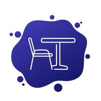 Essen Tabelle und Stuhl Linie Symbol vektor