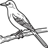 skata flygande fågel för barn. färg bok. fågel illustration. skata färg sidor vektor
