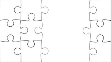 Hintergrund Umrisse das Puzzle Stücke. das Idee von lösen Rätsel vektor